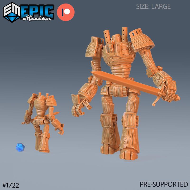Wood Construct Sword ‧ DnD Miniature ‧ Tabletop Miniatures ‧ Gaming Monster ‧ 3D Model ‧ RPG ‧ DnDminis ‧ STL FILE