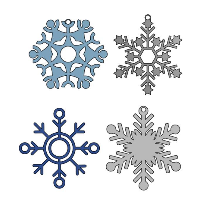 Unique Snowflake Ornament Set / Einzigartiges Schneeflocken Anhänger Set