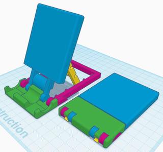 Stable and adjustable phone stand - print in place