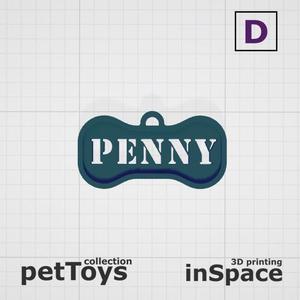 Pet - Dog - Tag - Penny - Bone - Customized -