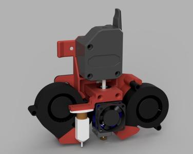 Cheburashka SIMPLE & EASY Ender-3 / CR-10 BMG direct mount with E3D V6 and one or two 5015 blower(s) with BLTouch