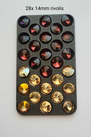 Crystal Rivoli Gemstone Tray 14mm Round