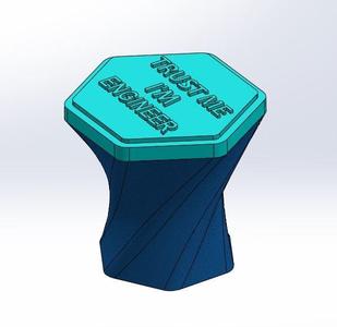 Twisted  Hexagon Holder with Cover