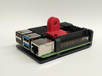 Raspberry PI aluminum case to GoPro mount