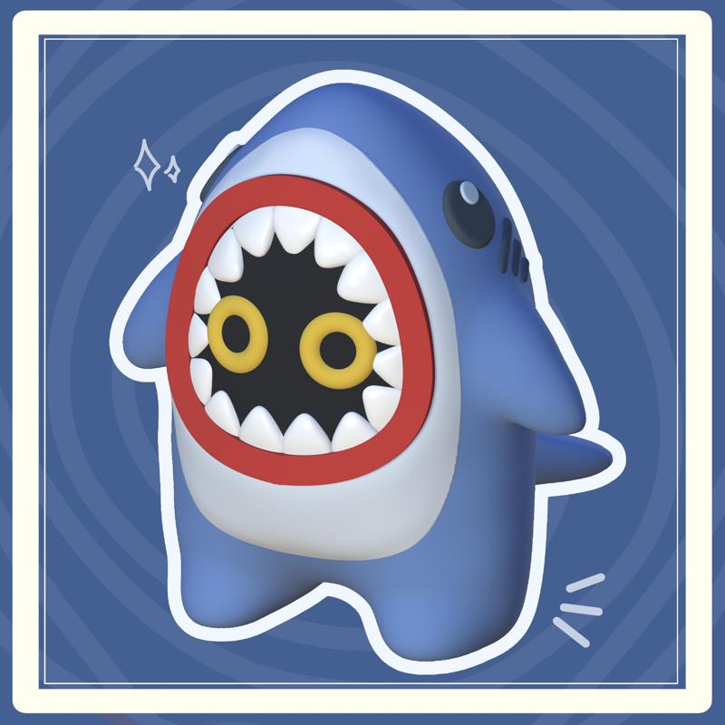 Shark kitty keychain