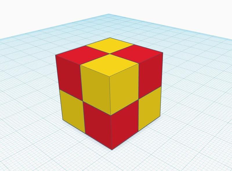 Dual extruder - two colors test cube 
