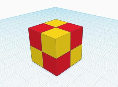 Dual extruder - two colors test cube 