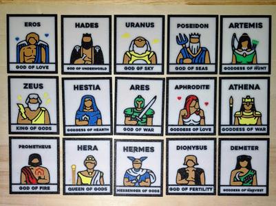 Greek Gods & Goddesses - Set of 15 cards with Case