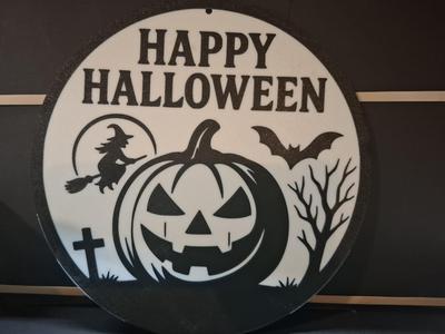 Happy Halloween the sign for a spooky atmosphere