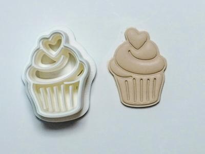 Heart Cupcake Polymer Clay Cutter Earrings