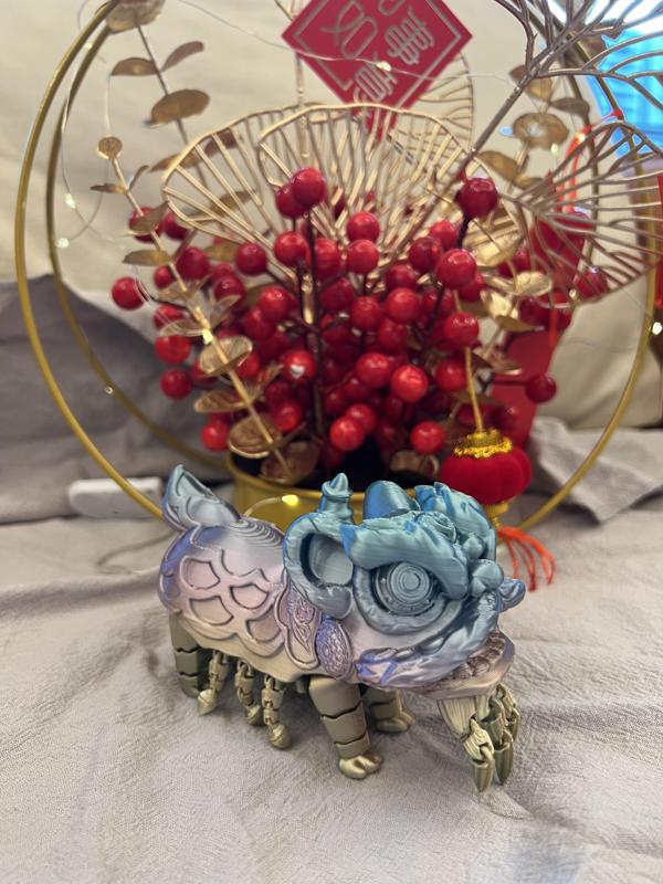 Chinese lion dance with movable joints