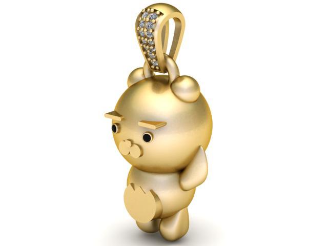 BEAR 3D RPINTABLE MODEL PENDANT