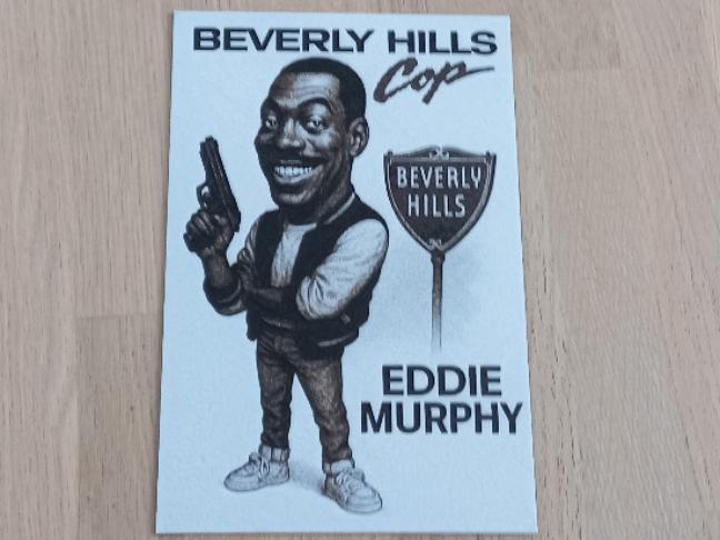 Karikatur von Eddie Murphy aus Beverly Hills Cop