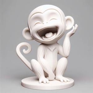 Laughing Monkey - 3D Printed Full-Figure Statue