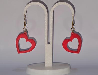 Heart shaped Earrings 3D fuzzy skin!
