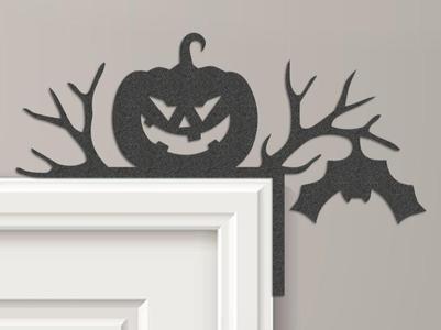 Pumpkin Bat Door Frame Topper