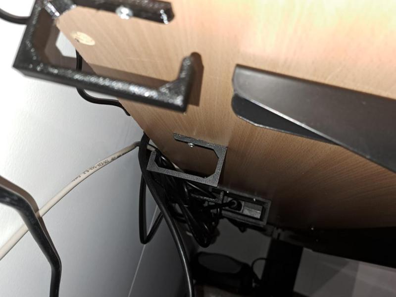 under desk cable support