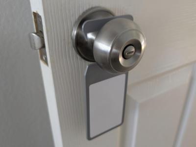 Snap fit card door handle holder