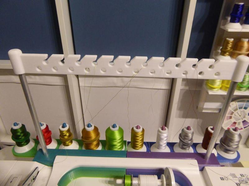 Janome Memory Craft 550E embroidery machine thread holder/organiser