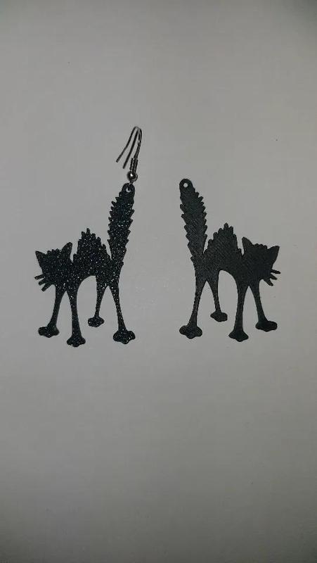 black cat earring or keychain   