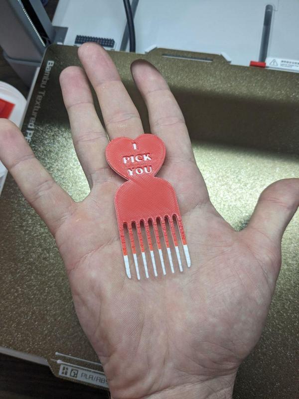 I PICK YOU - Lovely Hair Pick Comb - Sweet Heart