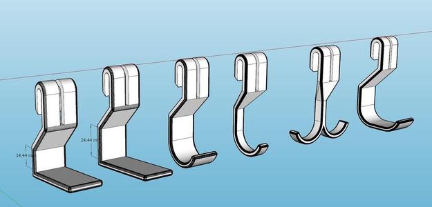 Elfa Shelf Hooks, six variants