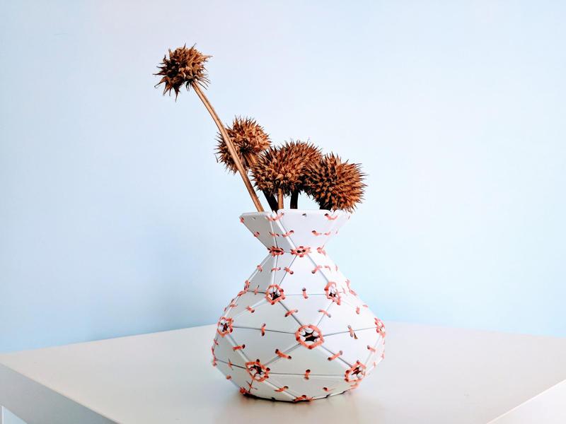 Lace-Up Tiled Vase