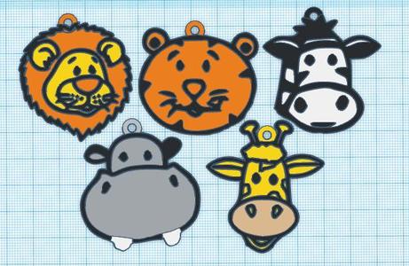 Safari keychains 5x pack