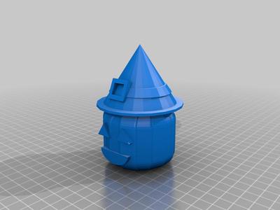 Pumpkin with witch hat