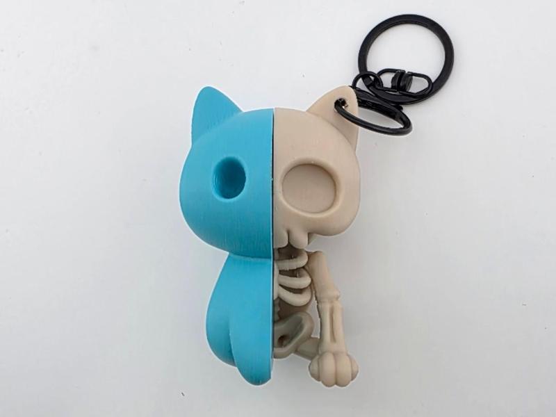 Kawaii Cat Skeleton - Cute and Creepy Charm