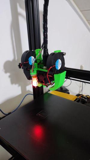 Artillery Hornet head for 5015 radial fan with 3D / BL Touch, modular, adjustable + LED