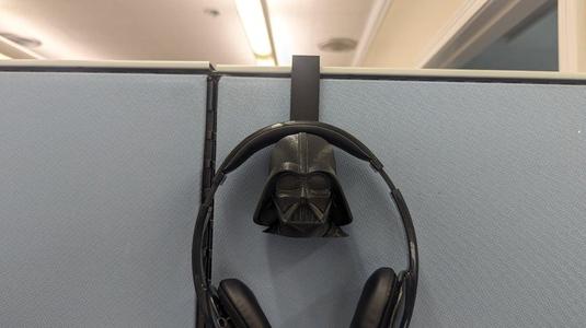 Vader Headset Hanger for cubicle wall
