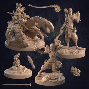 Mordechai and Scissorlock Aquatic Mage and Crab Mount - Presupported