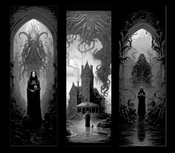 Gothic Horror Bookmarks set of 3 - Cthulho Lovecraftian Designs