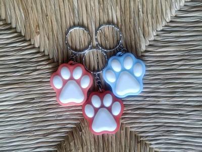 Dog Cat Paw Keychain