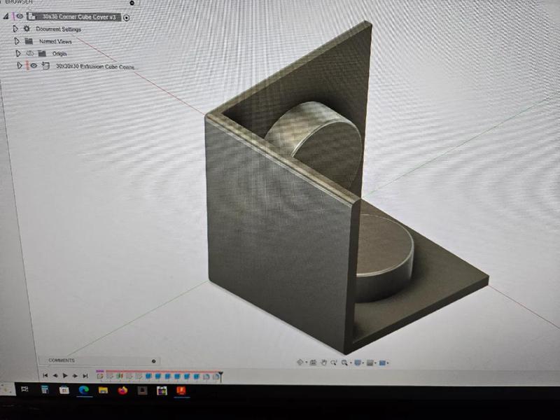 30x30 Aluminum Extrusion 3 Way Corner Cube Flex Cover   