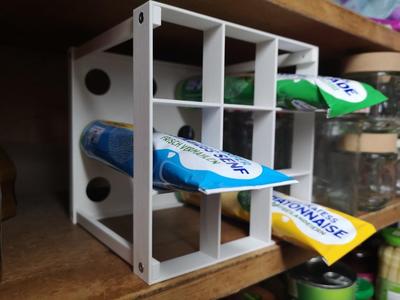 Senftubenregal - mustard tube shelf