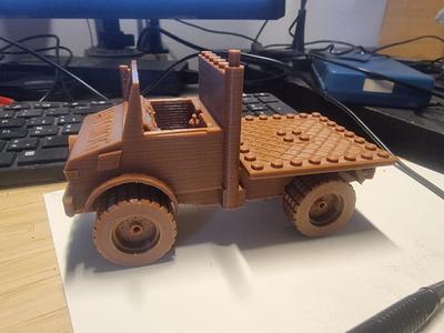 Lego Unimog with back plate + wheelbase and wheel   