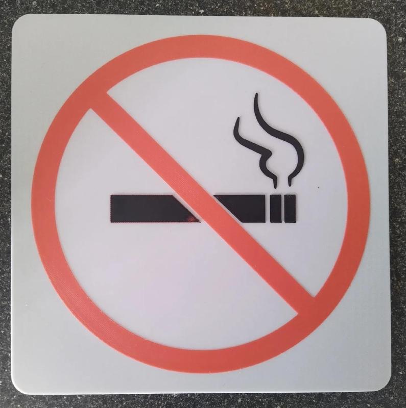 No smoking sign with extra top layer