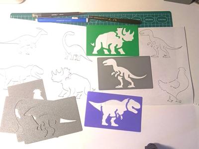 Dino Stencil Cards XL