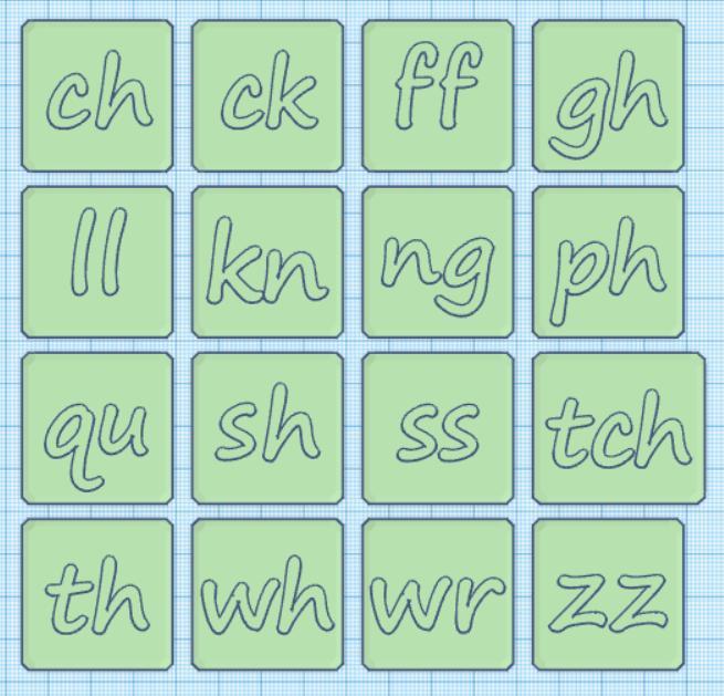 Consonant Digraphs Letter Tiles