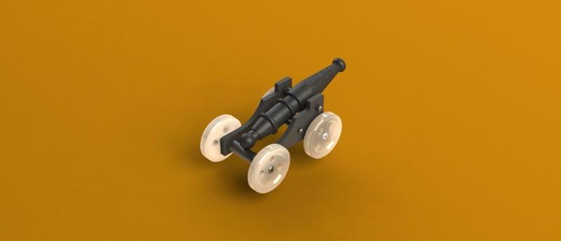 Medieval Cannon 3D Model Easy-To-Print