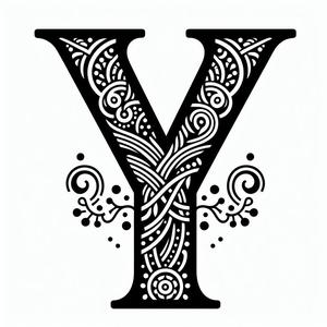 Frottage creation: letter Y (version 6)