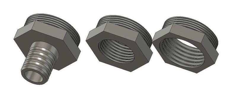 Adapter M24x1 to 12mm hose or G3/8" or G1/2" (BSP Threads)