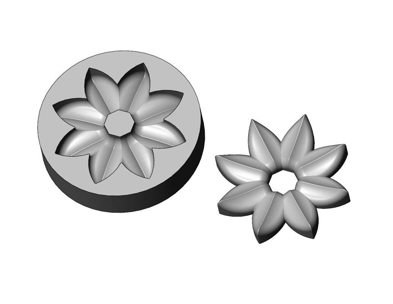 Mold open lotus leaves rosette onlay relief 3D print model