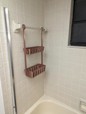 Towel bar shower rack