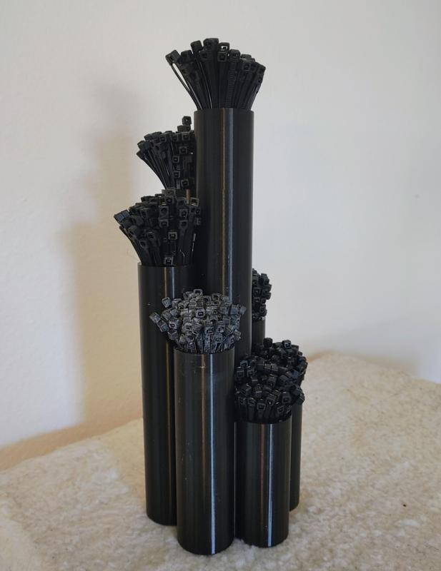 Zip tie storage tower