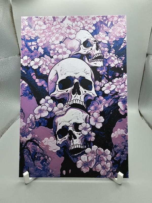 Skull Sakura Blossom HueForge
