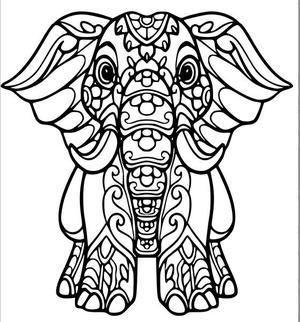 Cute elephant mandala art