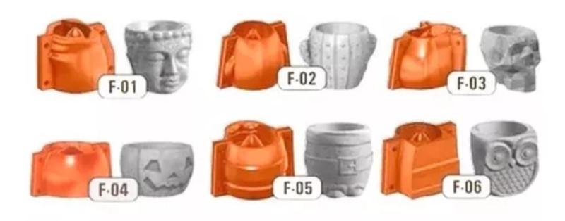 POT MOLDS WITH FIGURES PACK - N°1 + EXTRA
